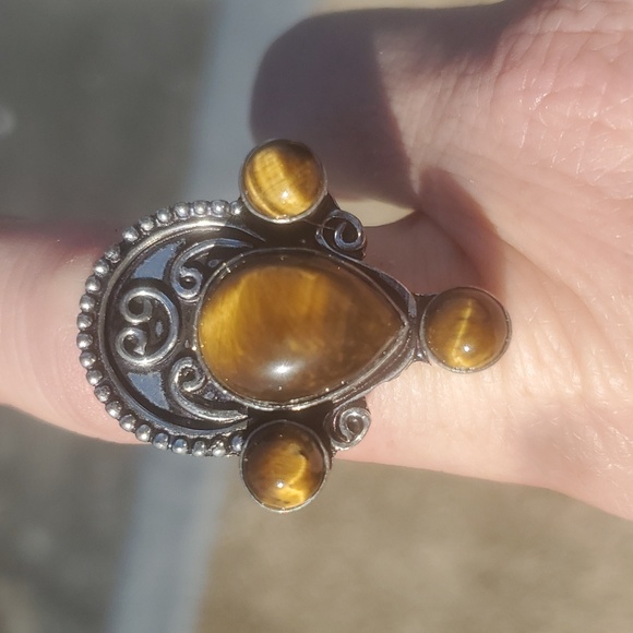 New Tiger Eye 925 Silver Ring. - Picture 7 of 16